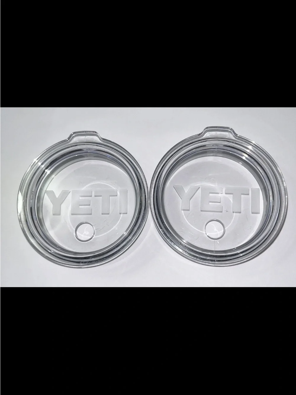 (2) pack Yeti Clear Rambler Lids 20 oz Tumbler / 10 oz Mug Authentic